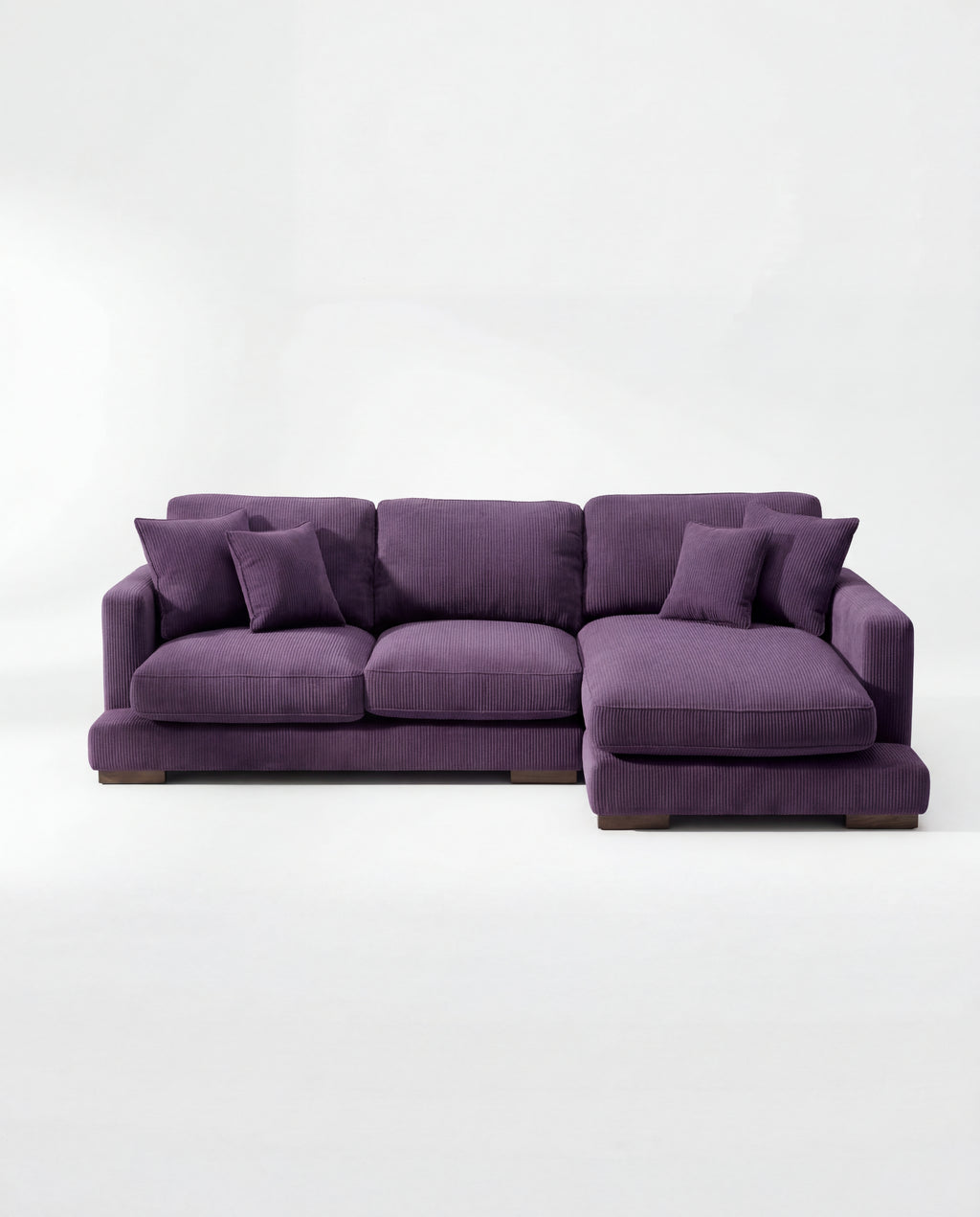 City Chaise Lounge Purple Corduroy