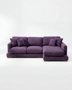 City Chaise Lounge Purple Corduroy