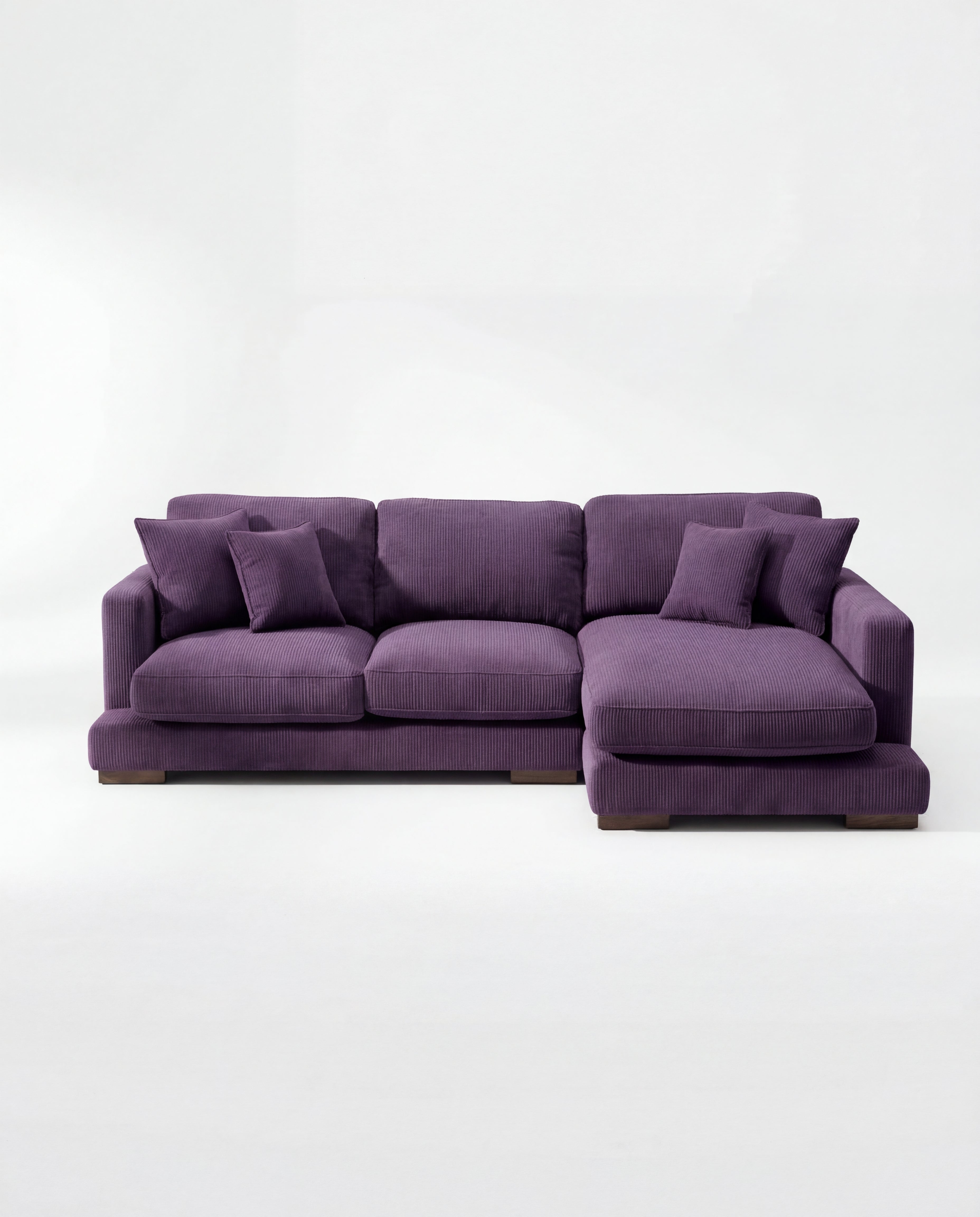 City Chaise Lounge Purple Corduroy