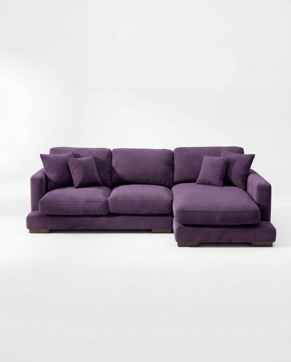 City Chaise Lounge Purple Corduroy