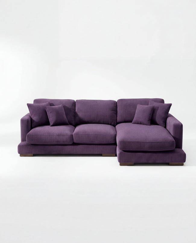 City Chaise Lounge Purple Corduroy Hover Image