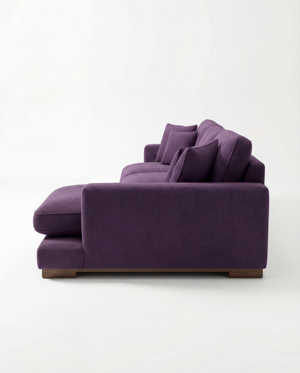 City Chaise Lounge Purple Corduroy