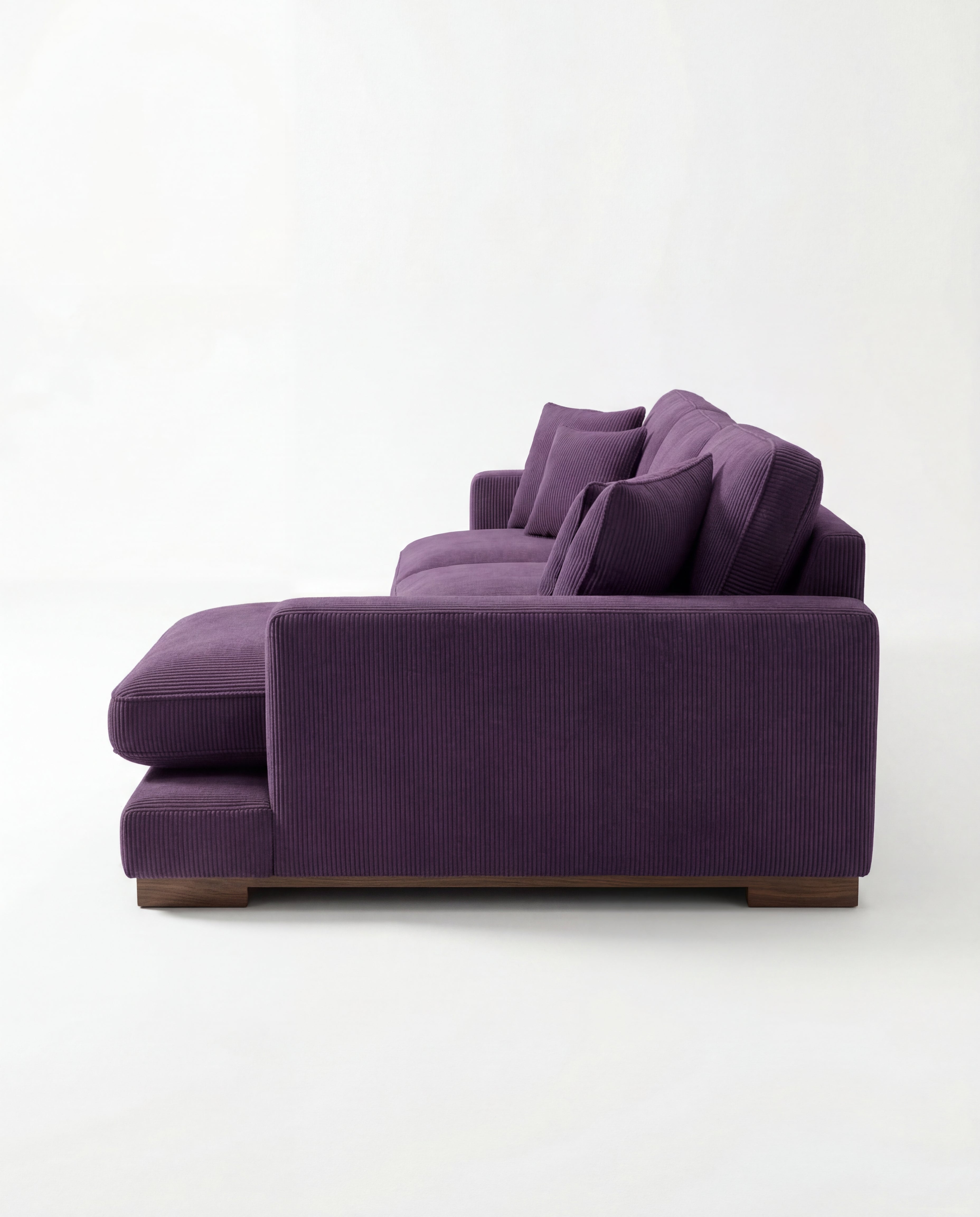 City Chaise Lounge Purple Corduroy