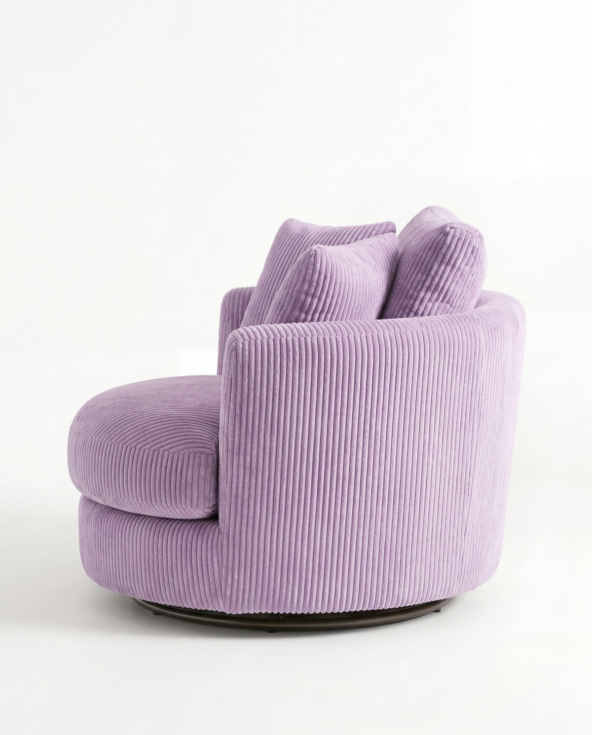 Cuddle Swivel Chair - Lilac - Lifestyle Setting | Vibe Sofas
