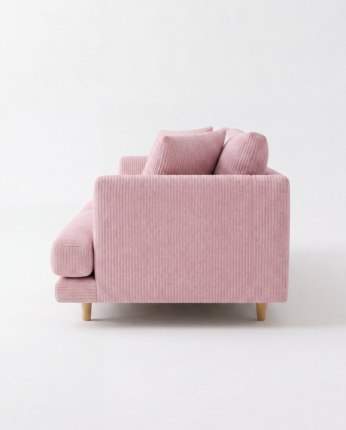 Meadow 2 Seater Sofa - Baby Pink Corduroy - Lifestyle Setting | Vibe Sofas