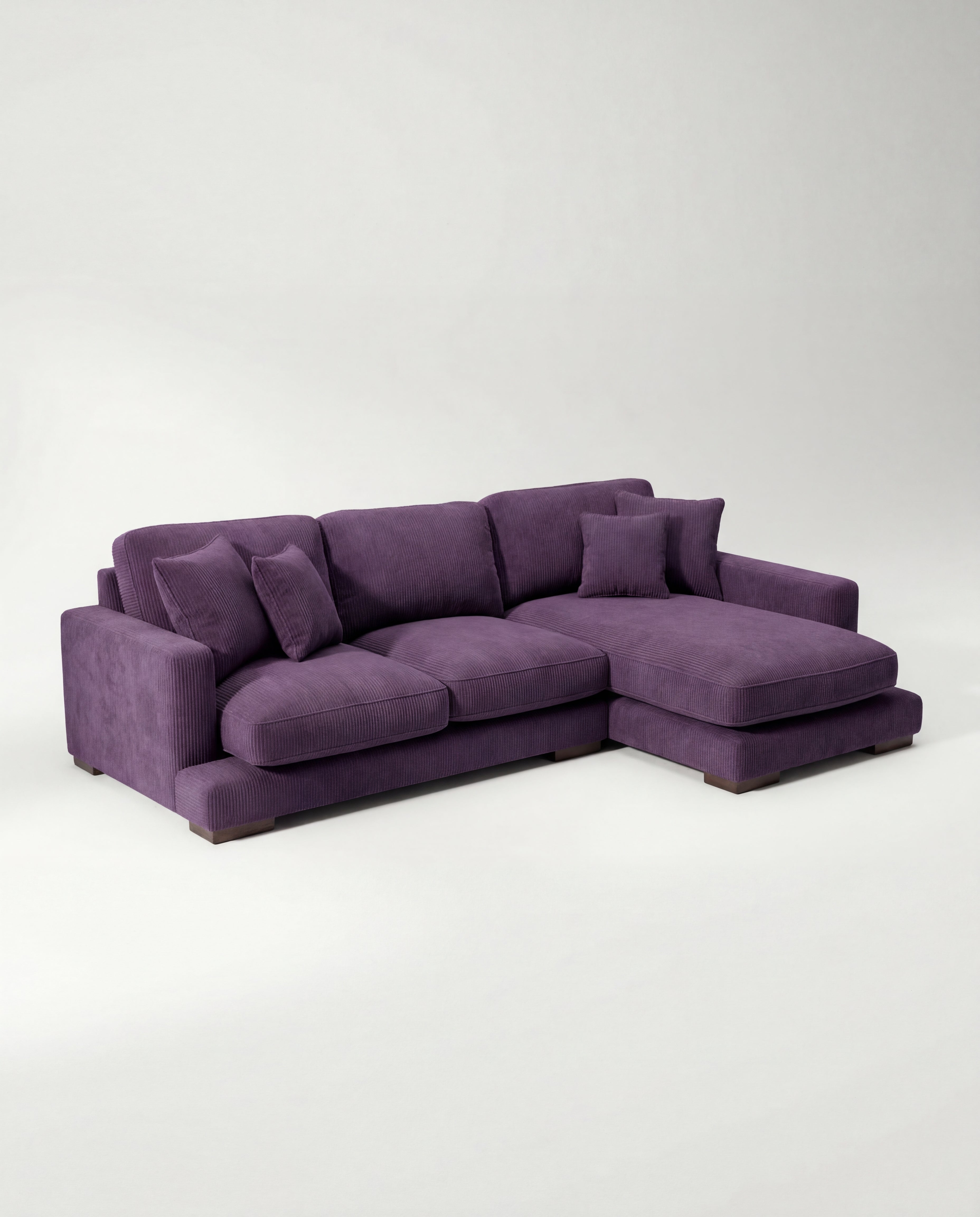 City Chaise Lounge Purple Corduroy