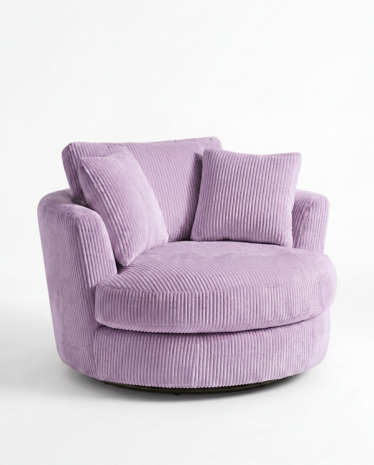 Cuddle Swivel Chair - Lilac - Detail Close-Up | Vibe Sofas