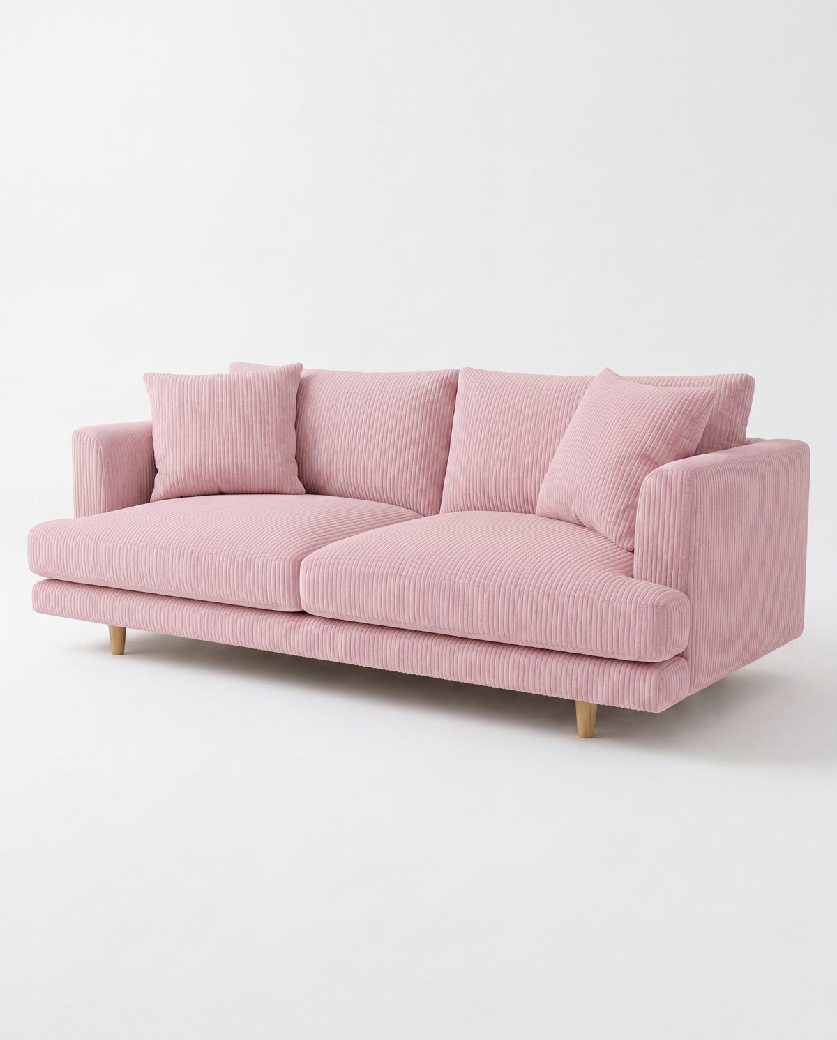 Meadow 2 Seater Sofa - Baby Pink Corduroy