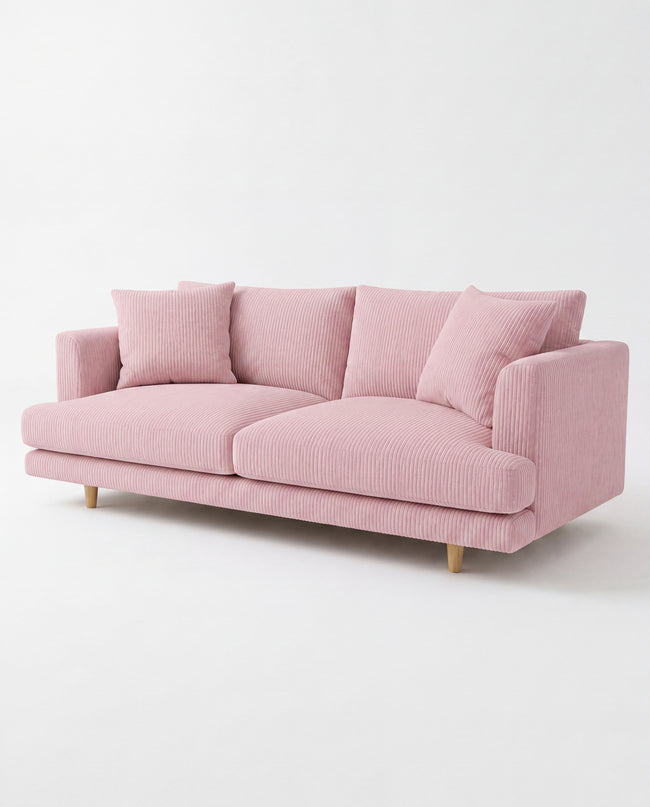 Meadow 2 Seater Sofa - Baby Pink Corduroy Hover Image
