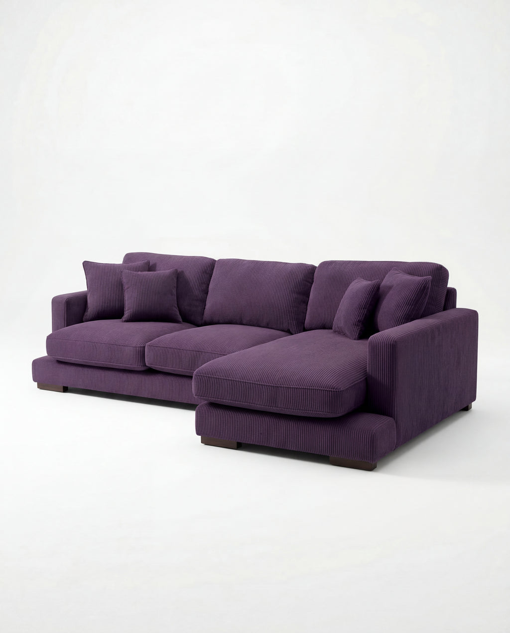 City Chaise Lounge Purple Corduroy