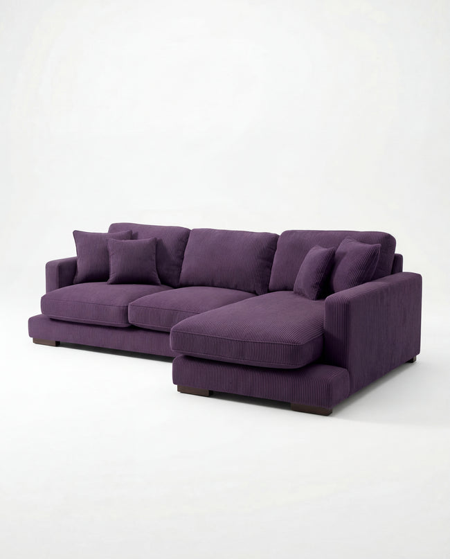 City Chaise Lounge Purple Corduroy Main Image