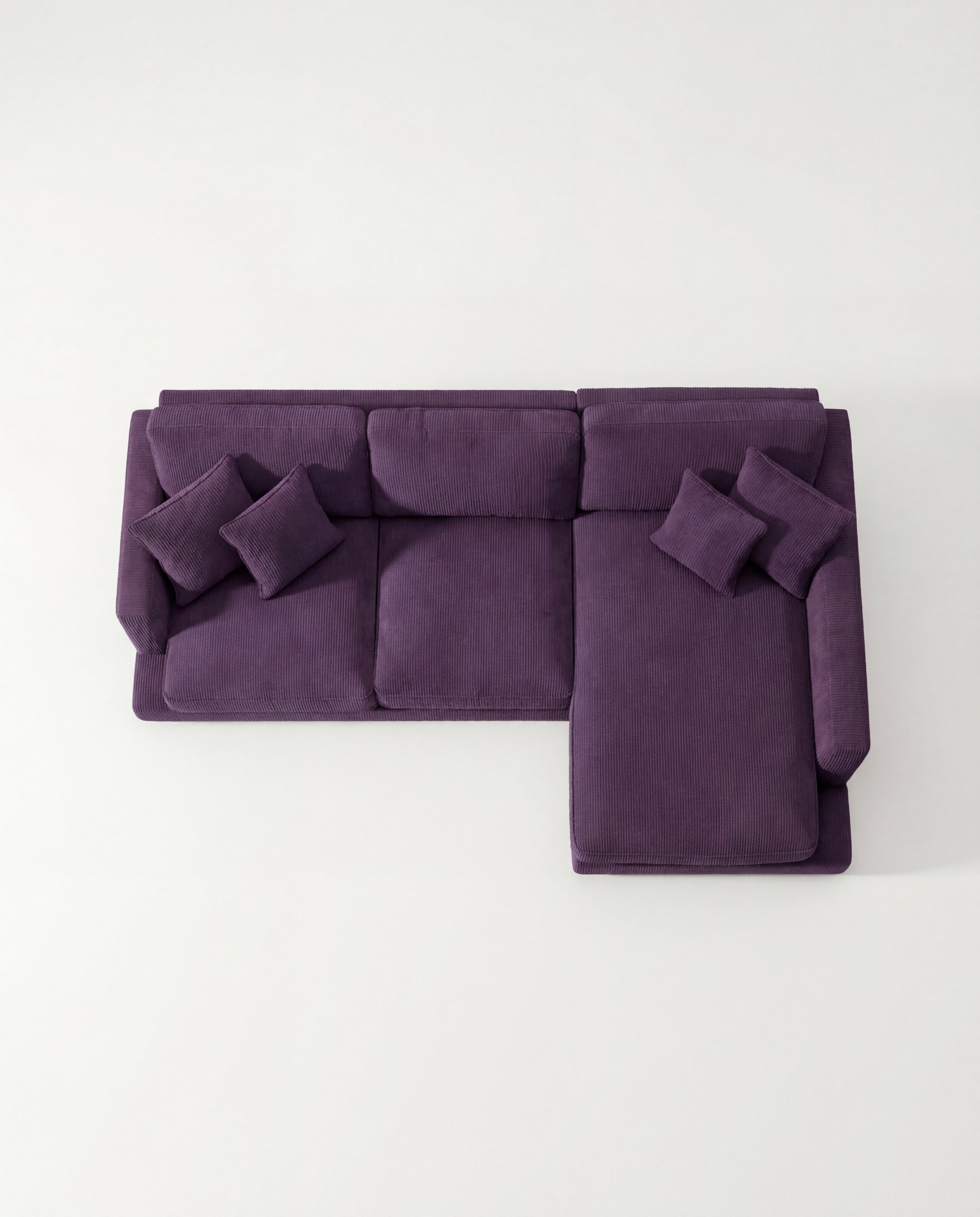 City Chaise Lounge Purple Corduroy