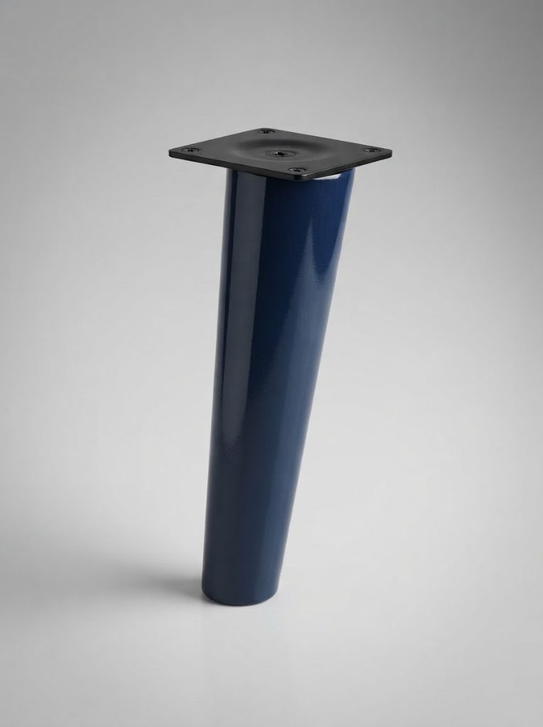 Navy Blue Scandi tapered sofa leg with black mounting plate