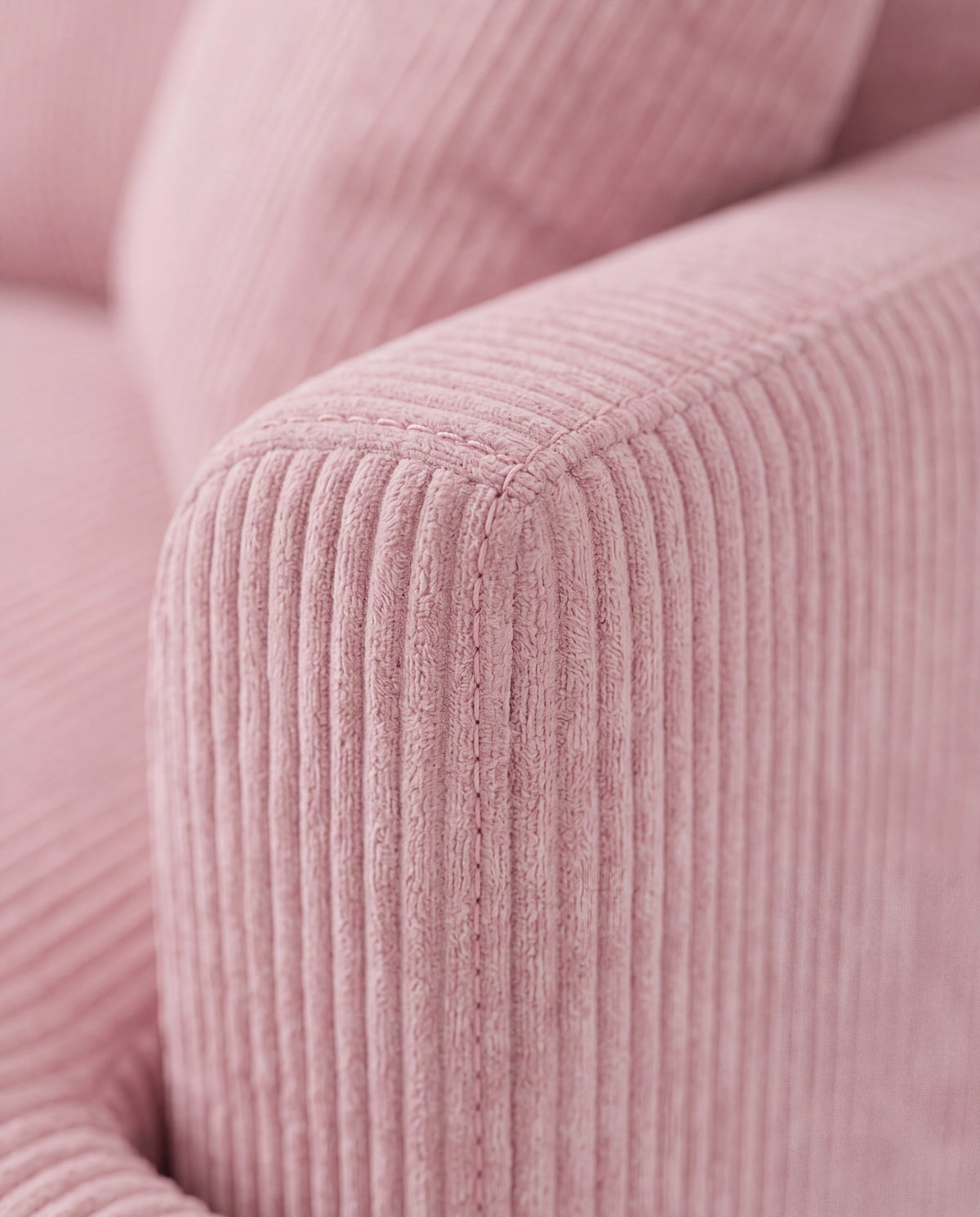 Meadow 2 Seater Sofa - Baby Pink Corduroy - Alternative Angle | Vibe Sofas