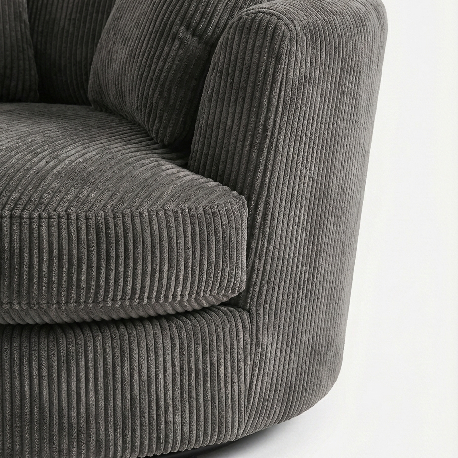 Cuddle Swivel Chair - Grey - Fabric Detail | Vibe Sofas