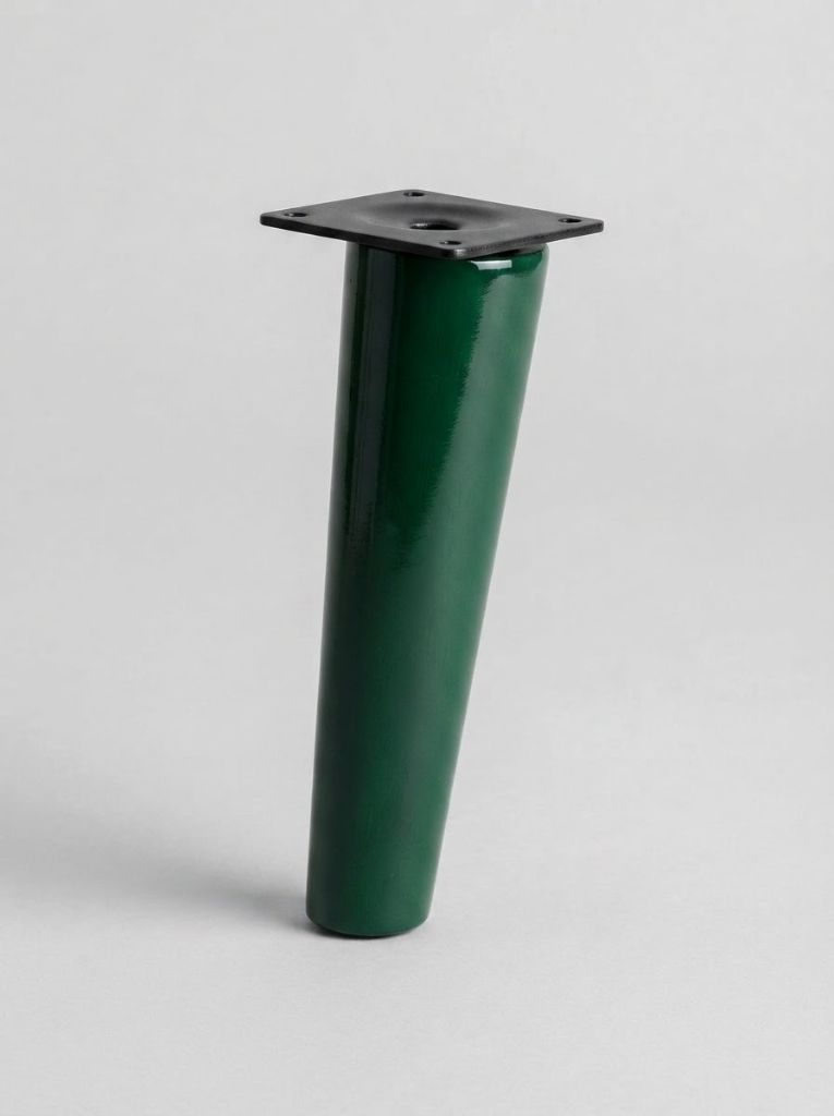 Forest Green Scandi tapered sofa leg with black mounting plate