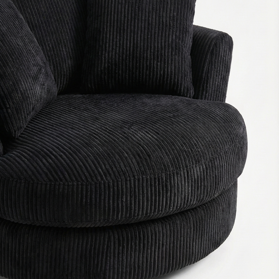 Cuddle Swivel Chair - Black - Room Setting | Vibe Sofas Australia