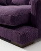 City Chaise Lounge Purple Corduroy