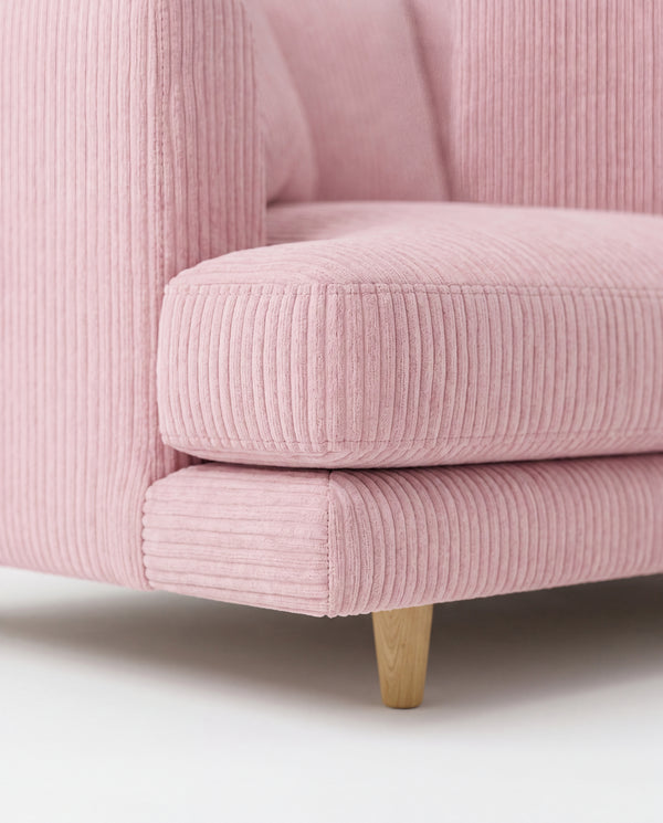 Meadow 2 Seater Sofa - Baby Pink Corduroy