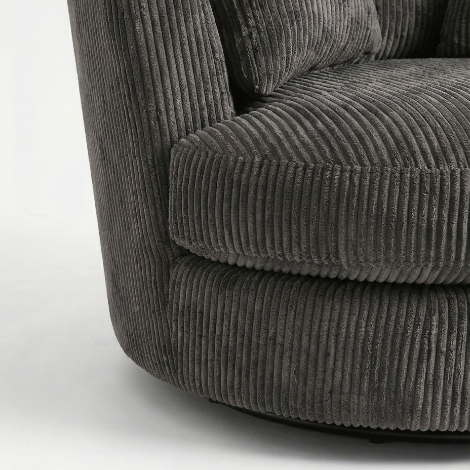 Cuddle Swivel Chair - Grey - Room Setting | Vibe Sofas Australia