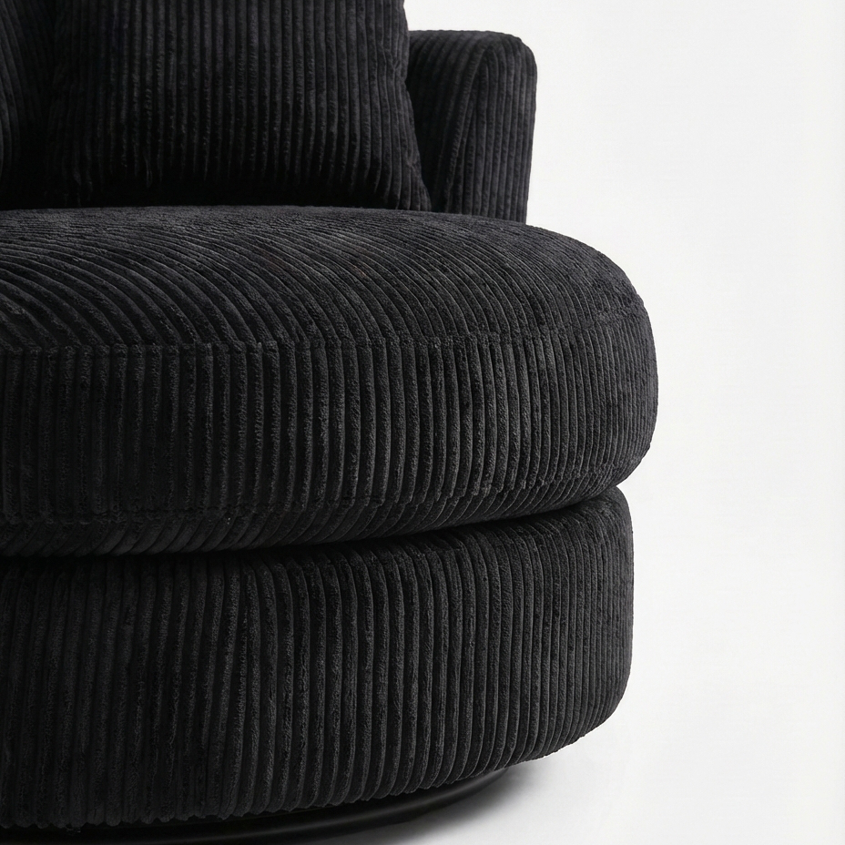Cuddle Swivel Chair - Black - Fabric Detail | Vibe Sofas