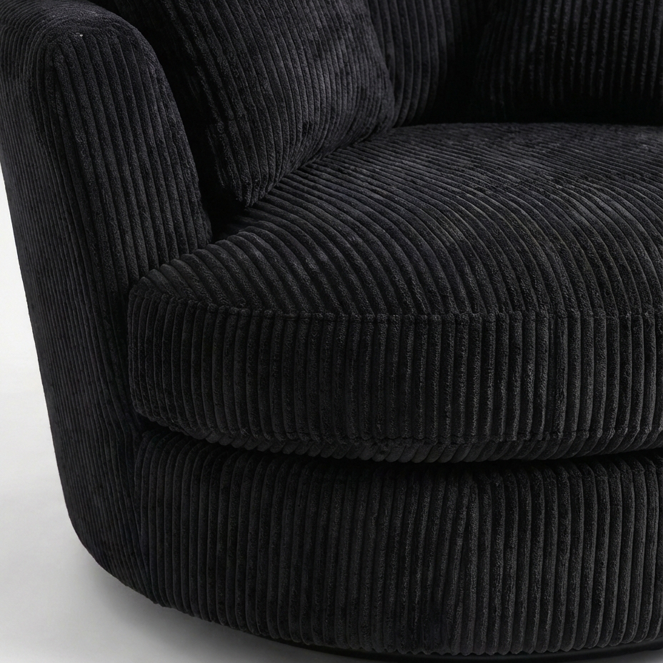 Cuddle Swivel Chair - Black - View 1 | Vibe Sofas Australia