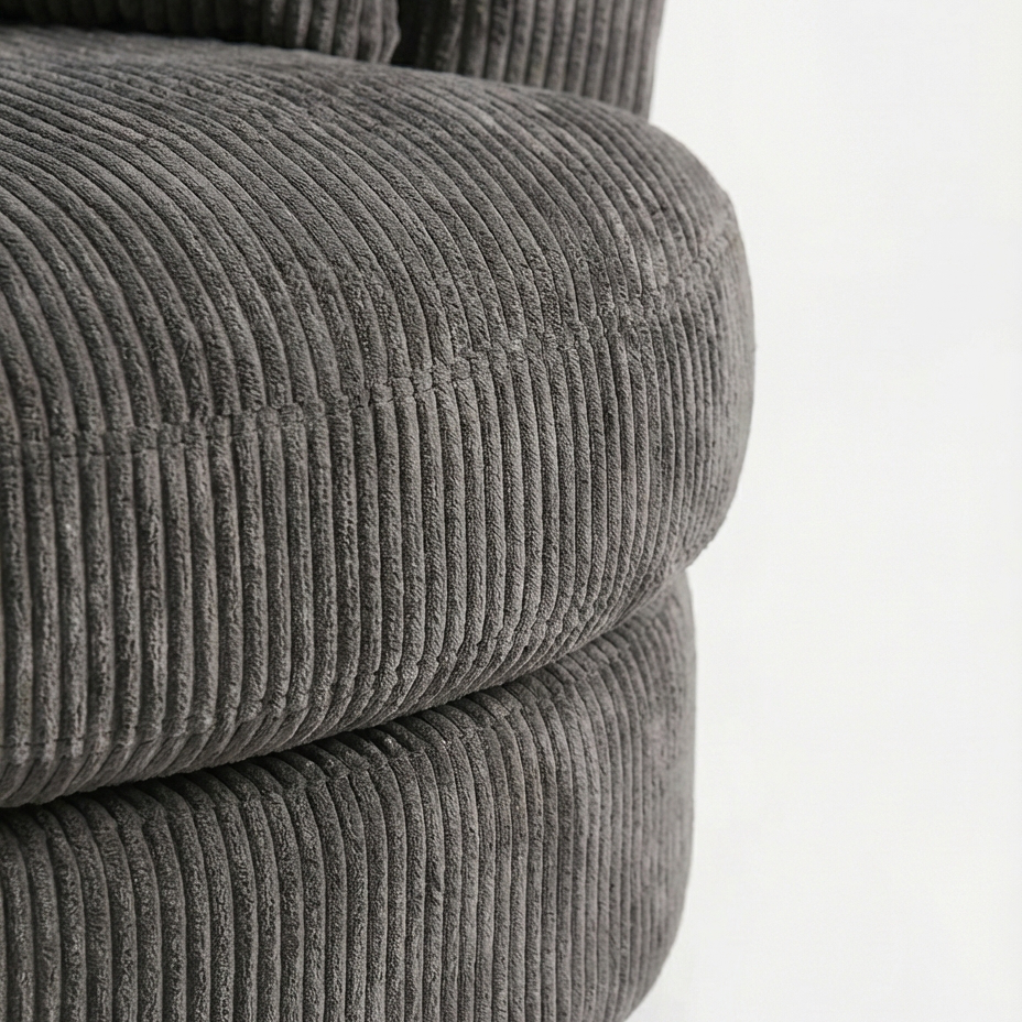 Cuddle Swivel Chair - Grey - Dimensions View | Vibe Sofas