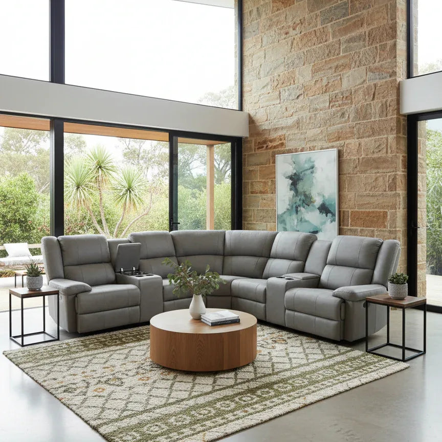 Peru Electric Recliner Corner Lounge - Vibe Sofas
