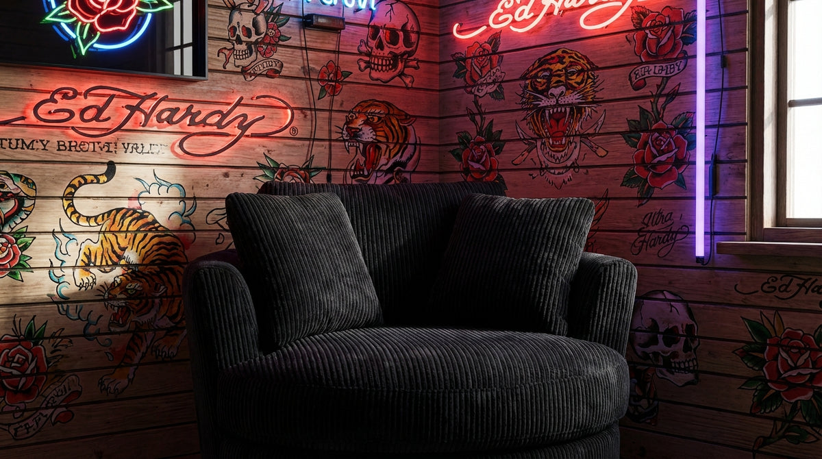 Cuddle Swivel Chair - Black - View 6 | Vibe Sofas Australia