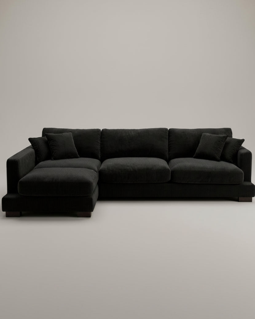Bagira Black Corduroy Cloud Chaise Lounge