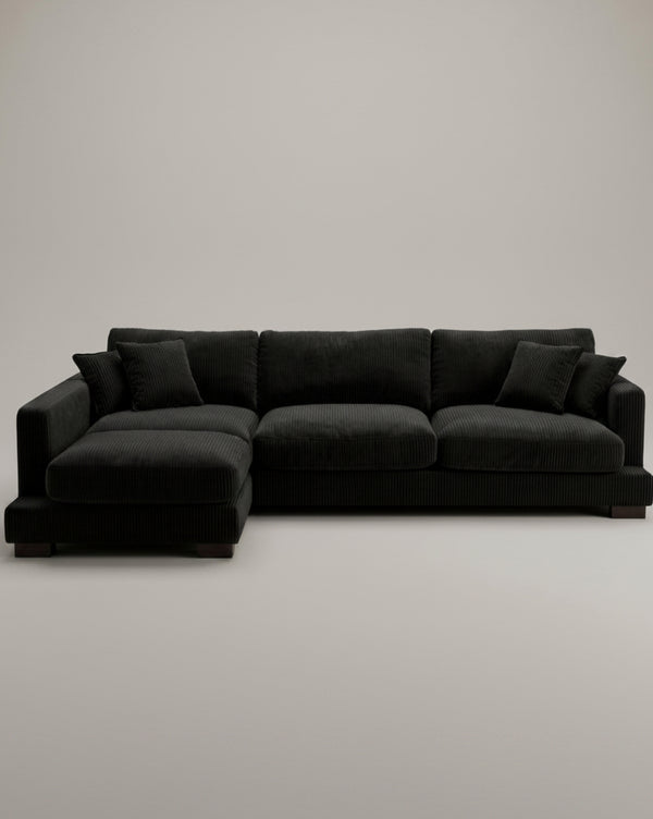 Bagira Black Corduroy Cloud Chaise Lounge