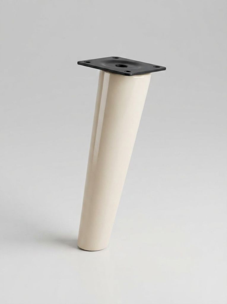 Cream Scandi tapered sofa leg with black mounting plate
