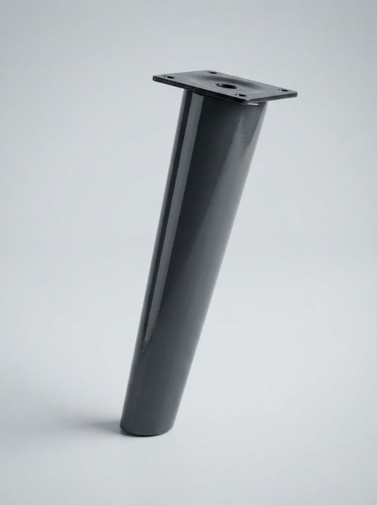 Charcoal Scandi tapered sofa leg with black mounting plate