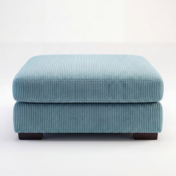 Fabric Cloud Ottoman Aqua Corduroy