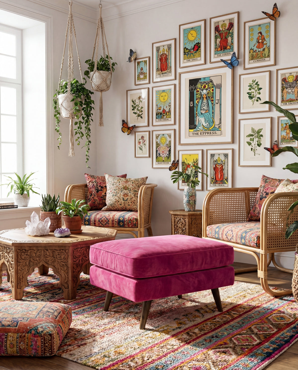 Monroe Large Ottoman Barbie Pink — Lifestyle