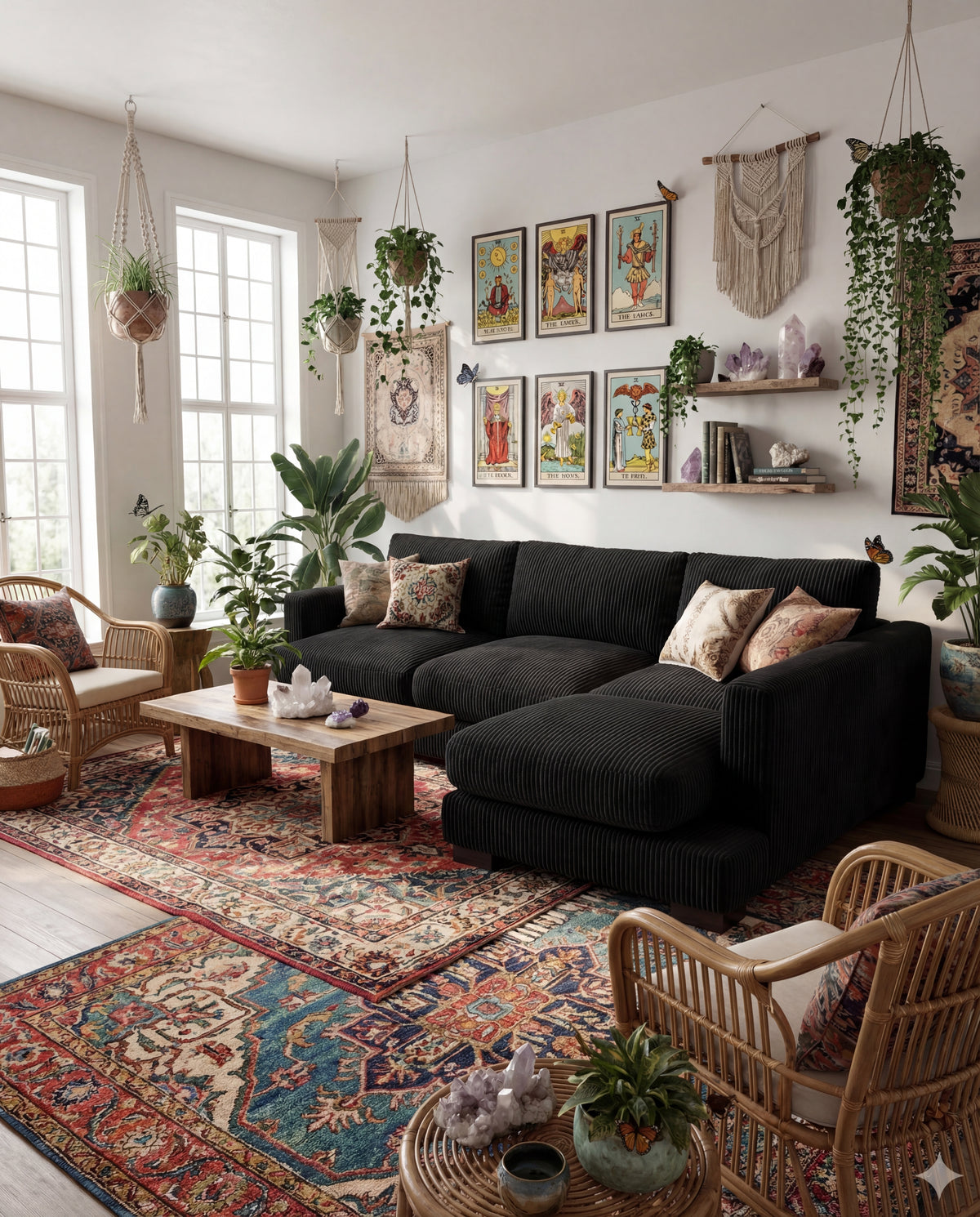 Bagira Black Corduroy Cloud Chaise Lounge