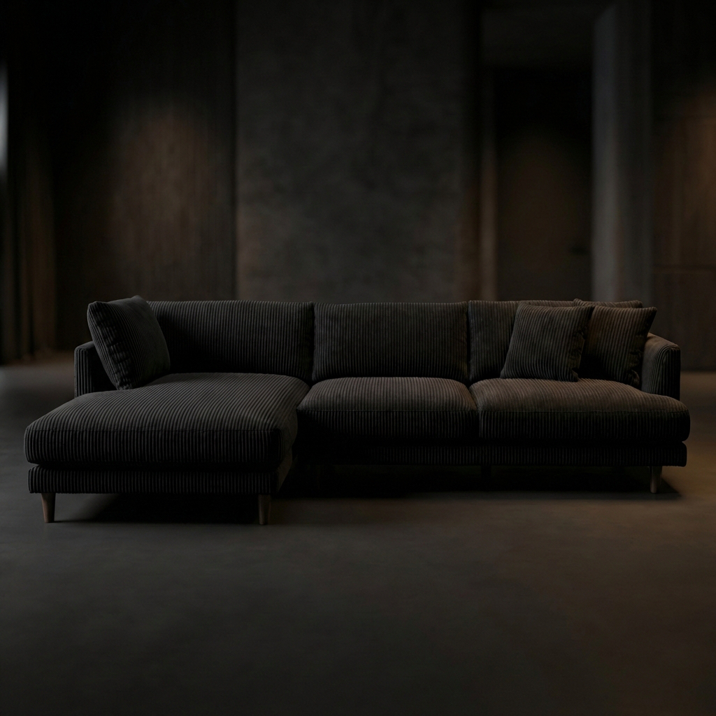 Meadow Chaise Lounge - Bagira Black Corduroy