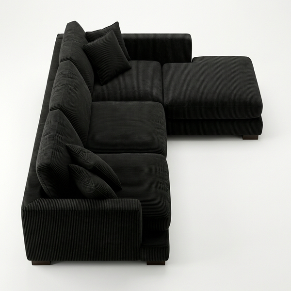 Bagira Black Corduroy Cloud Chaise Lounge