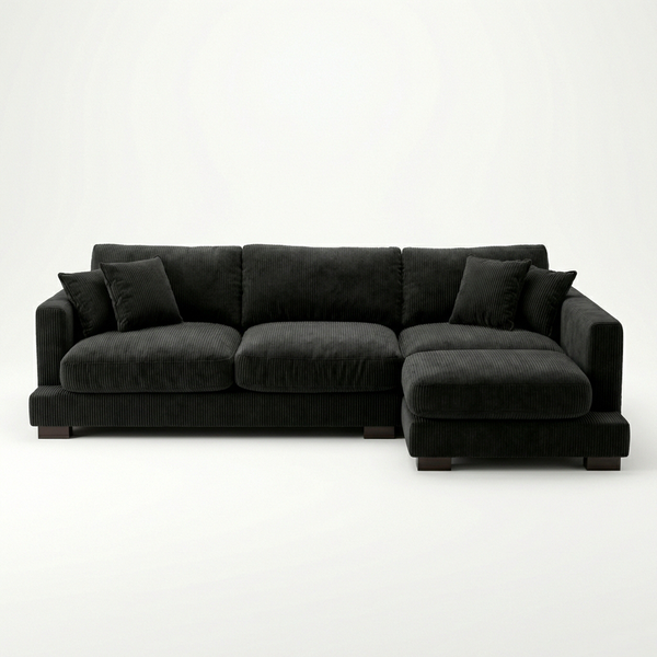 Bagira Black Corduroy Cloud Chaise Lounge