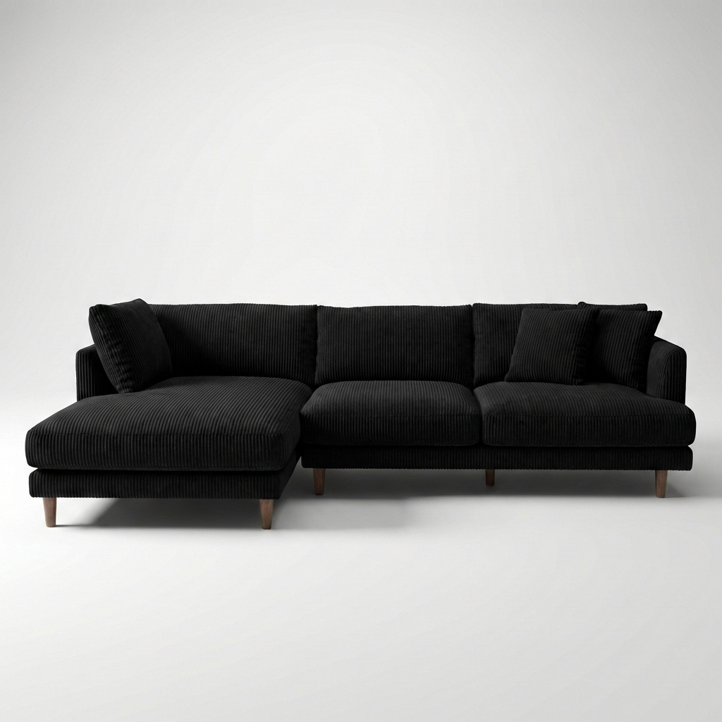 Meadow Chaise Lounge - Bagira Black Corduroy