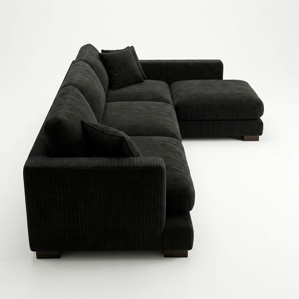 Bagira Black Corduroy Cloud Chaise Lounge