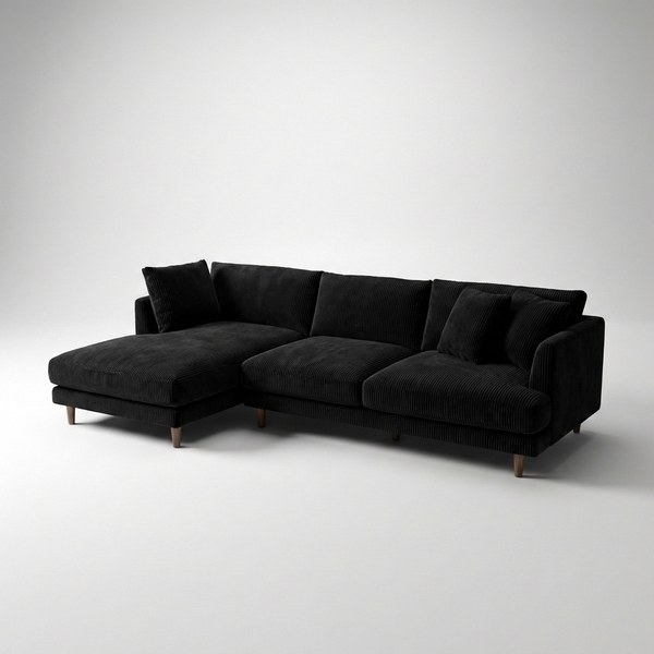 Meadow Chaise Lounge - Bagira Black Corduroy