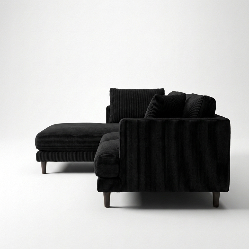 Meadow Chaise Lounge - Bagira Black Corduroy