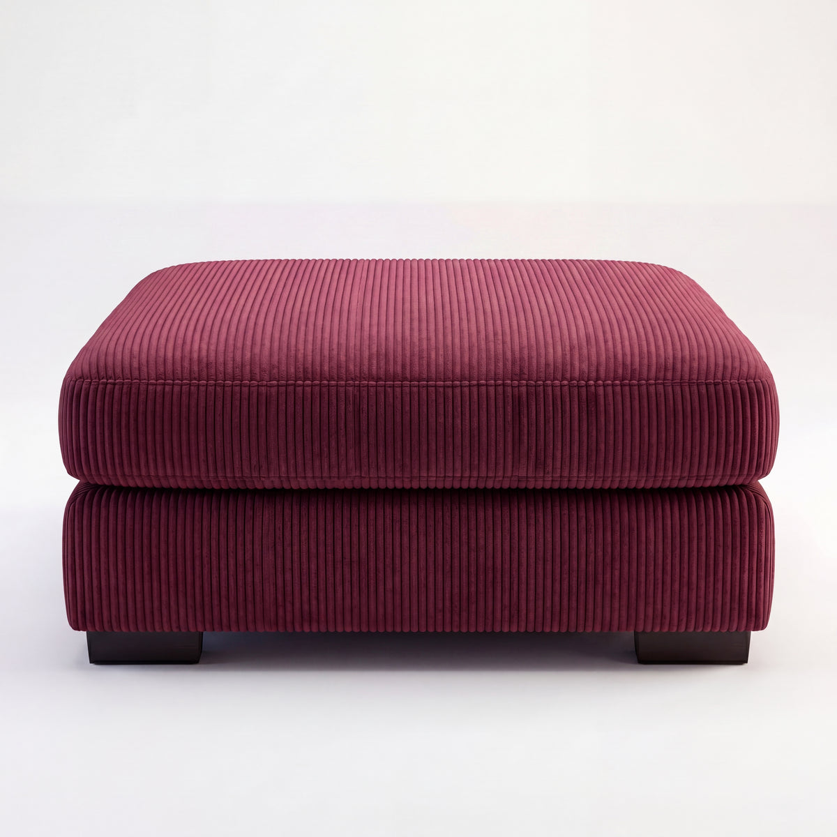 Fabric Cloud Ottoman Burgundy Corduroy