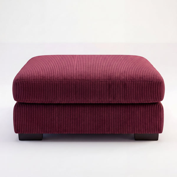 Fabric Cloud Ottoman Burgundy Corduroy
