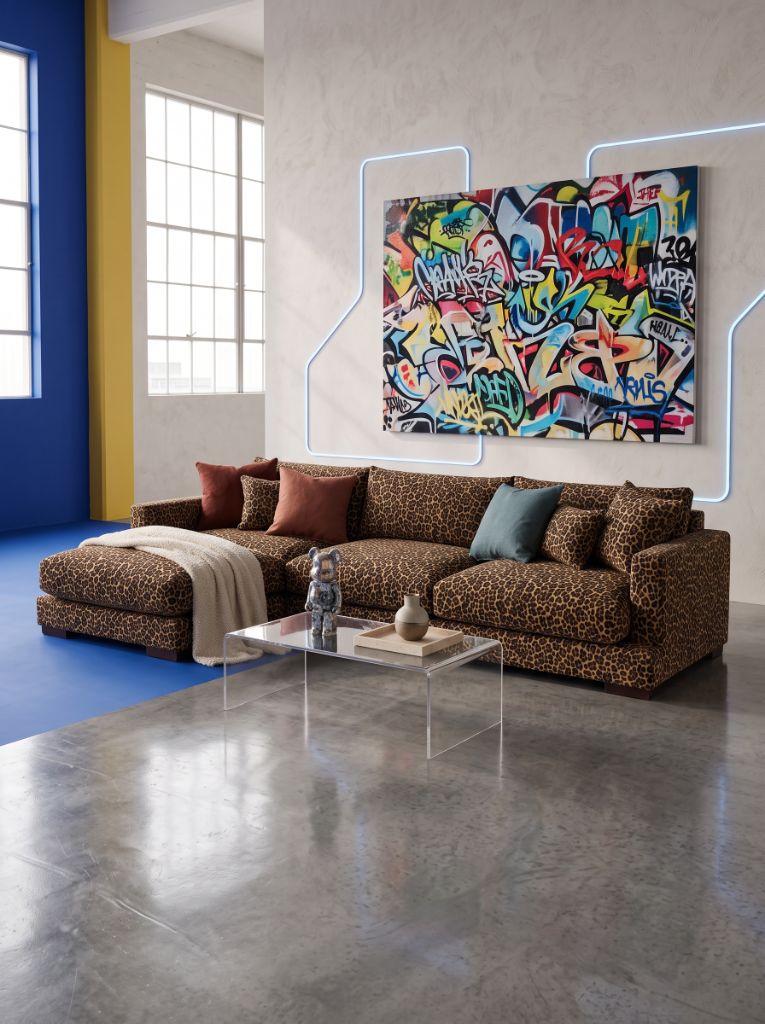 Leopard Print Cloud Chaise Lounge