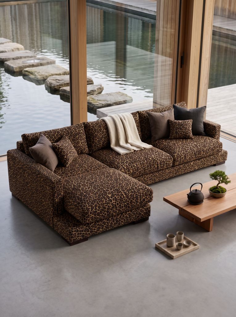 Leopard Print Cloud Chaise Lounge