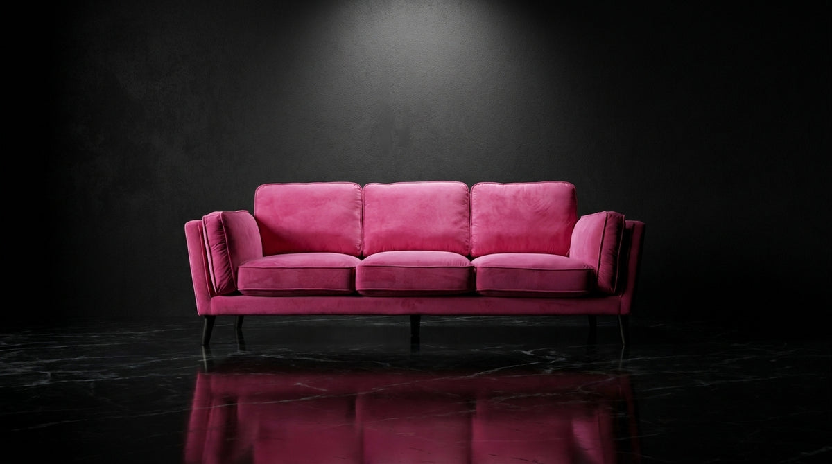 Monroe Barbie Pink — Lifestyle Setting 1 | Fabric | Vibe Sofas Australia