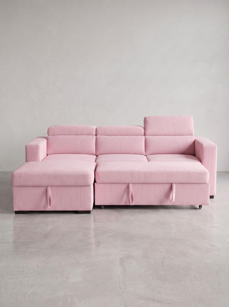 Baby Pink Corduroy Evo Sleeper Chaise Lounge