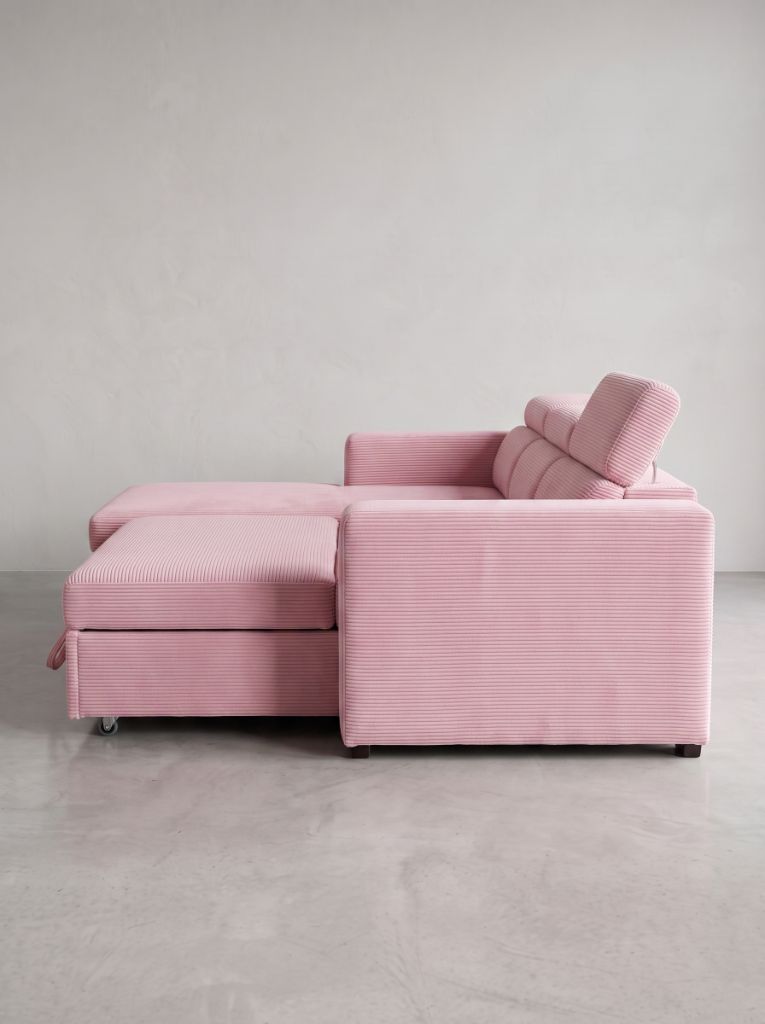 Baby Pink Corduroy Evo Sleeper Chaise Lounge